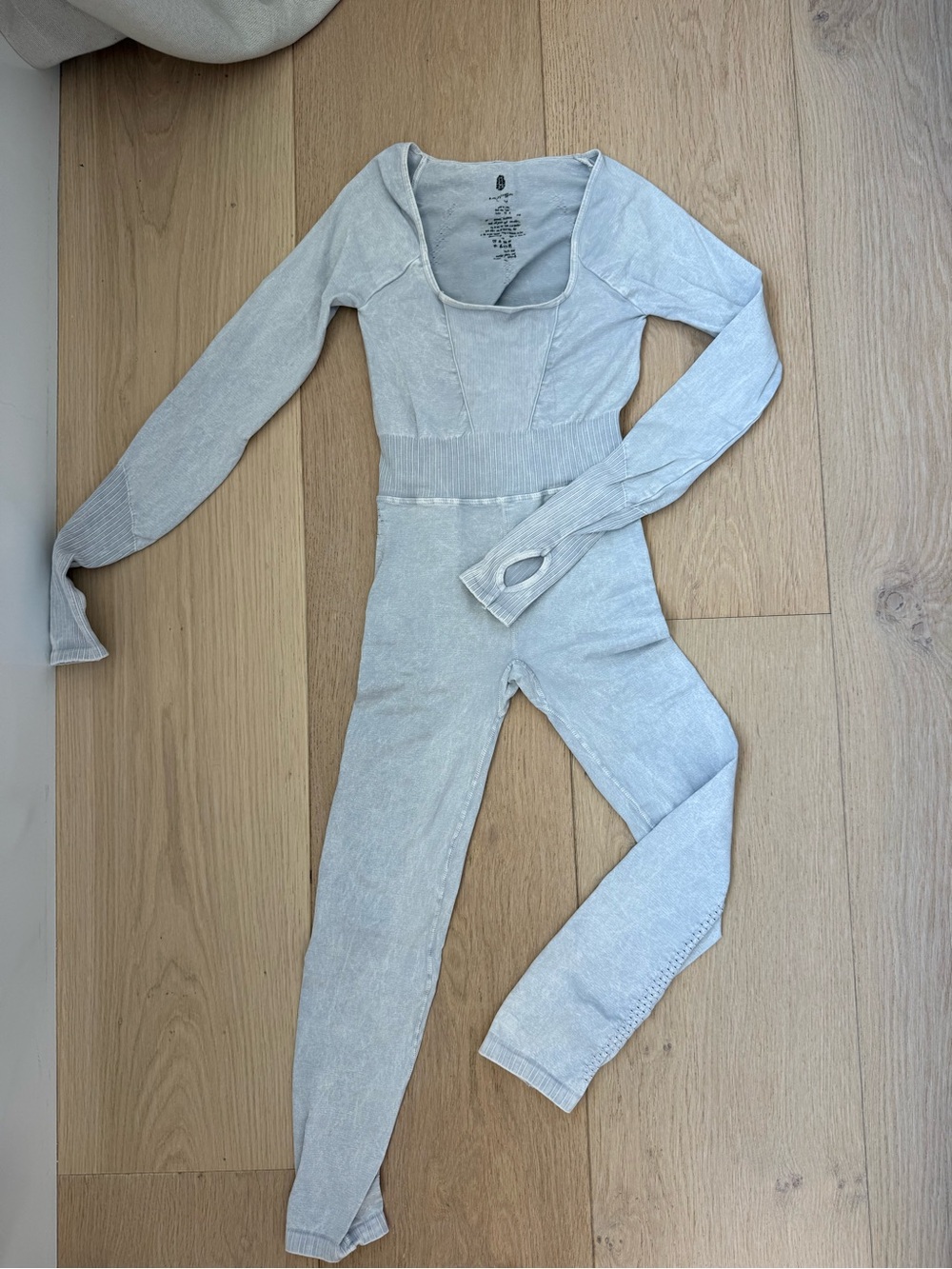 FP Movement Long-Sleeve Jumpsuit in Light Gray